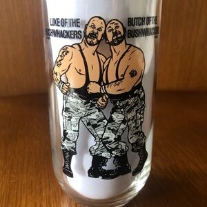 WWF Bushwackers Glass c.1990 - in Perfect Vintage Condition 💪🏻 Luke & Butch